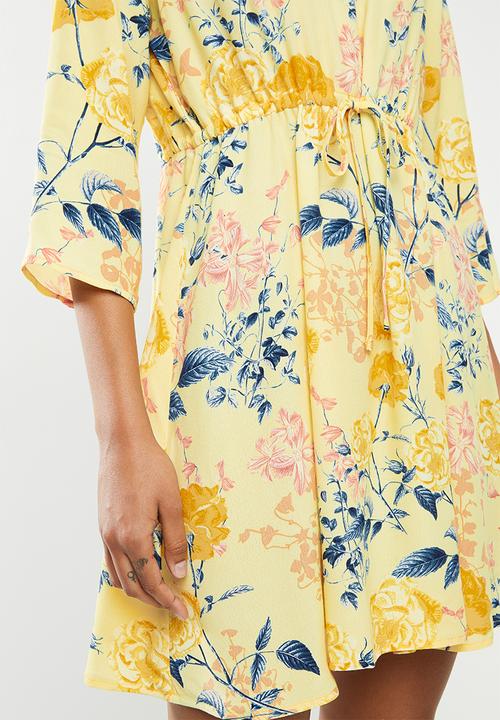 ONLY - Sandra 3/4 short dress - yellow 