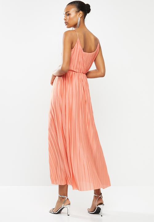 ONLY - Elema short sleeve maxi wrap dress - coral