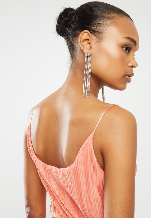 ONLY - Elema short sleeve maxi wrap dress - coral