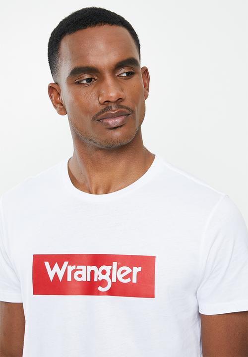 Wrangler - Rectangle logo tee - white