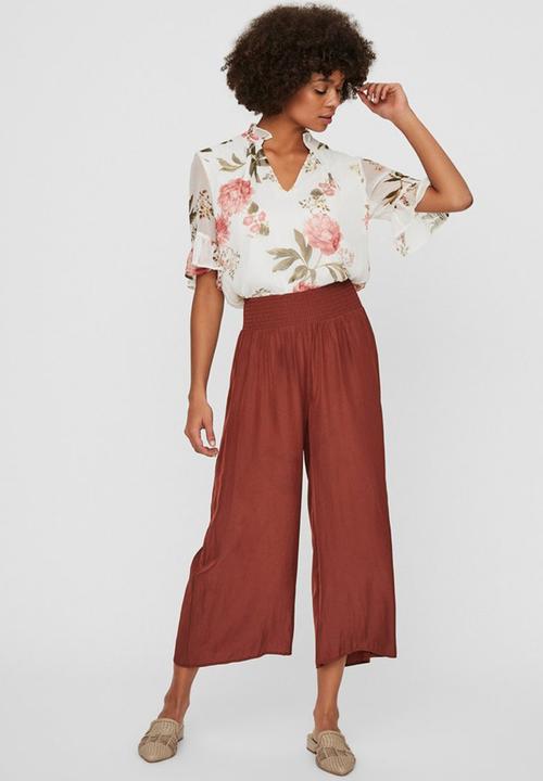 Vero Moda - Molla highwaist culotte pant - brown