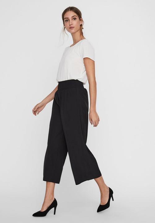Vero Moda - Molla highwaist culotte pant - black