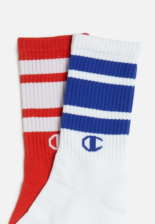 Champion - 2 Pack crew socks - blue & red