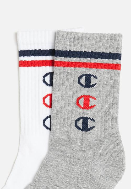 Champion - 2 Pack crew socks - white & grey