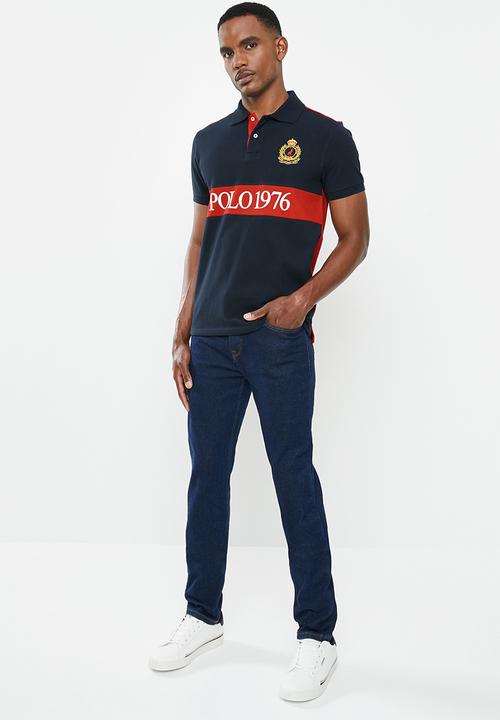 POLO - PRS logo mania golfer - navy & red