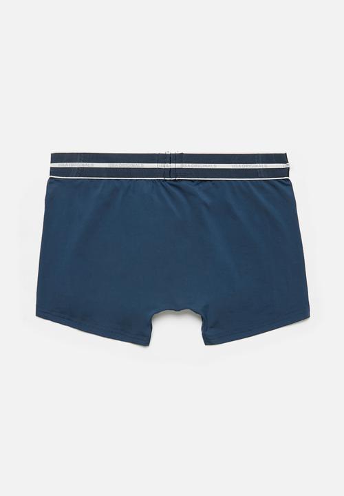 Jockey - Single plain nylon stretch short trunks - insignia blue