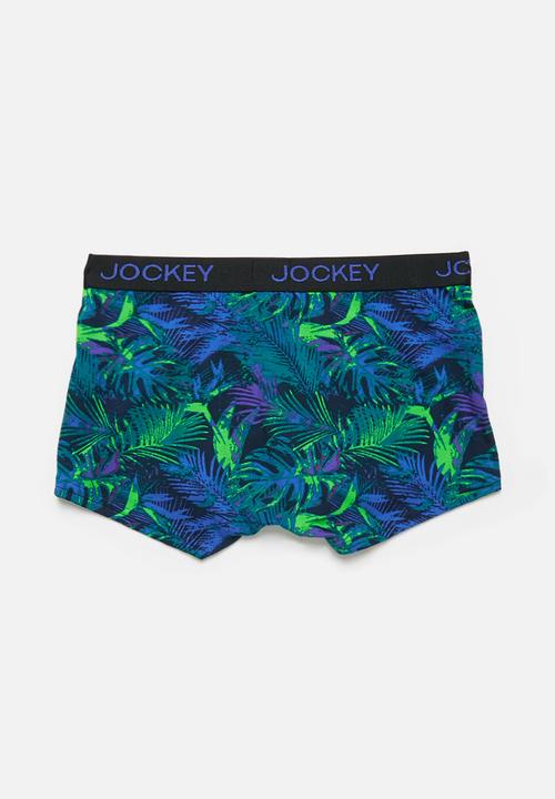 Jockey - Single qr-allover printed cotton stretch pouch trunks - tropical palms