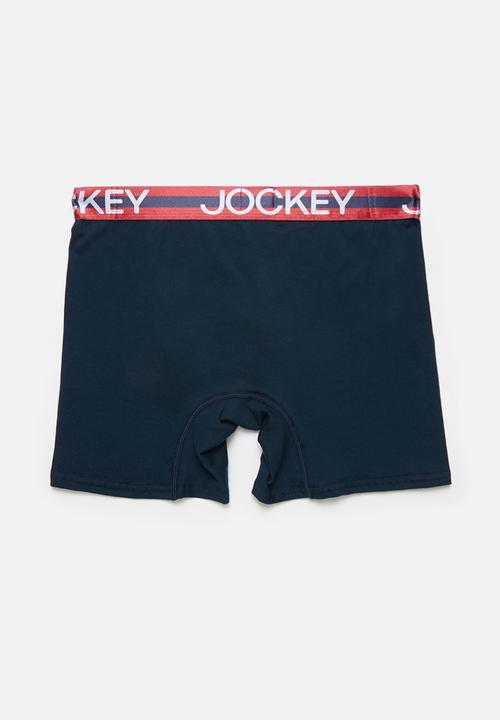 Jockey - Single trendz plain long leg pouch trunks - mid navy