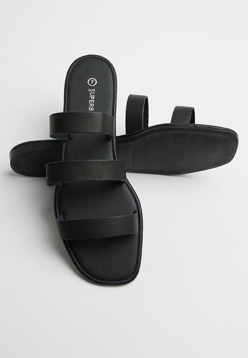 Superbalist - Luna leather slide - black