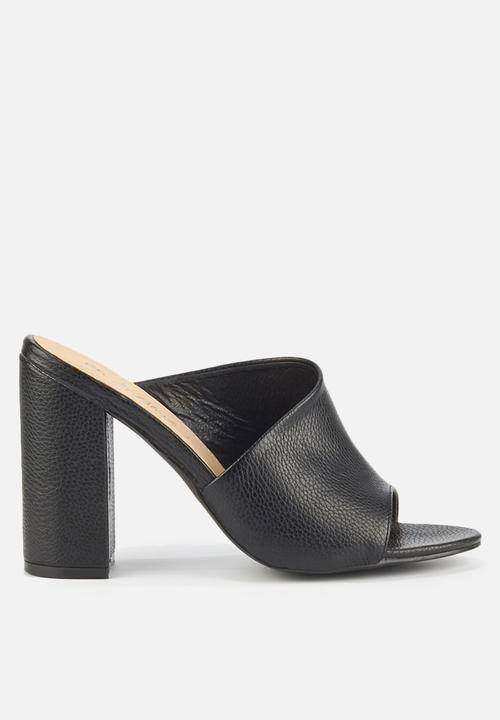 black heels slip on