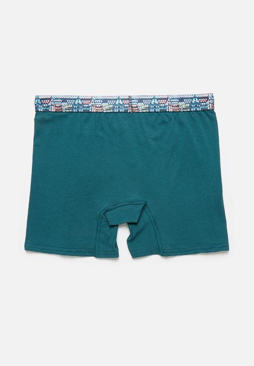 Jockey - Single bot plain cotton stretch trunks - blue