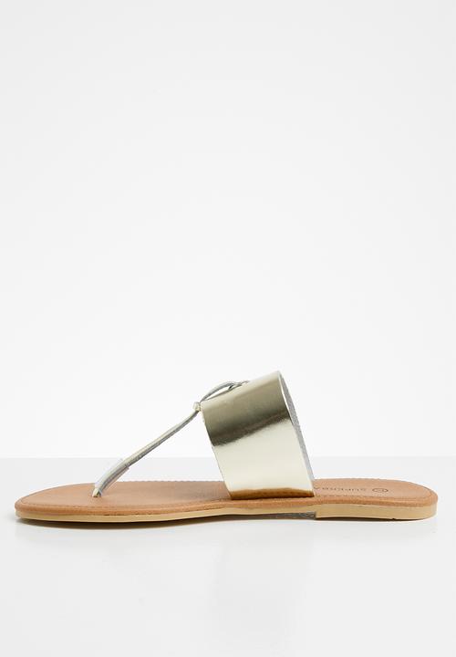 Superbalist - Jacki leather t-bar sandal - gold