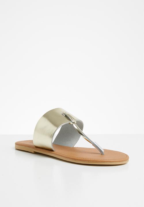 Superbalist - Jacki leather t-bar sandal - gold