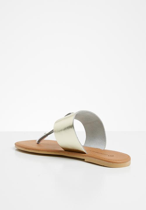 Superbalist - Jacki leather t-bar sandal - gold