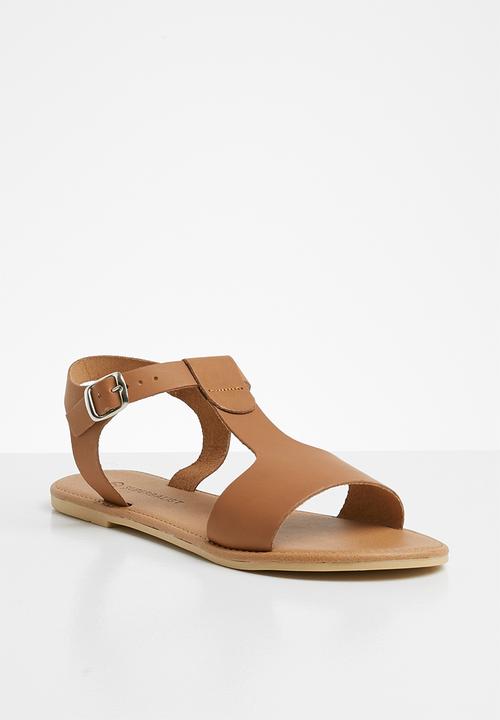 Superbalist - Jenna leather ankle strap sandal - tan