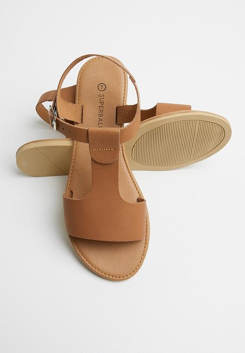 Superbalist - Jenna leather ankle strap sandal - tan