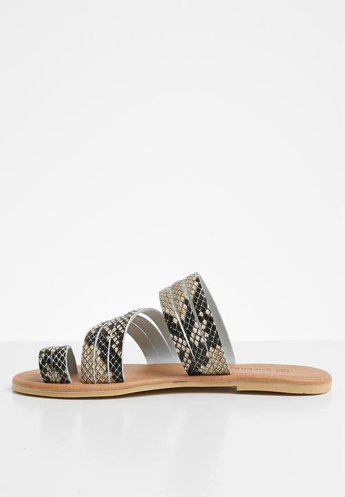 Superbalist - Kendra leather slide - brown & beige 