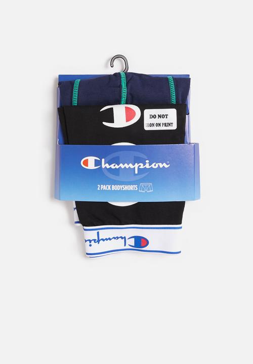 Champion - Side logo and plain boxer brief - black & navy