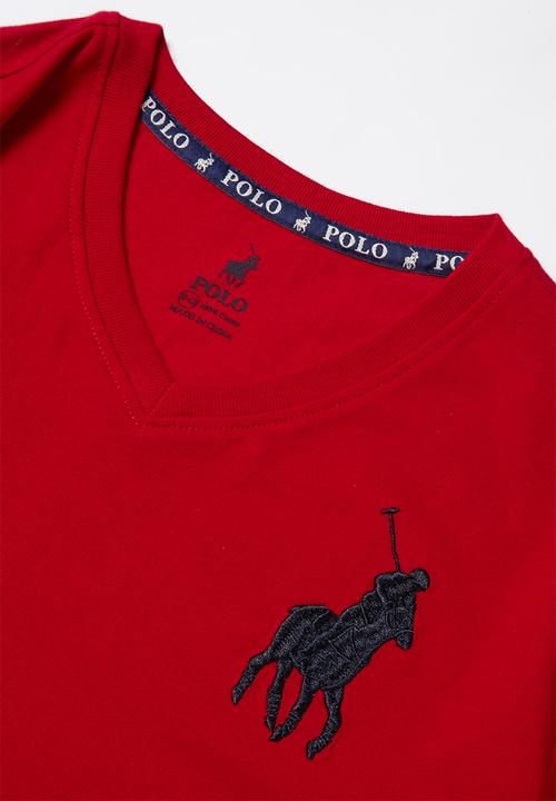 POLO - James numerical v-neck short sleeve tee - red