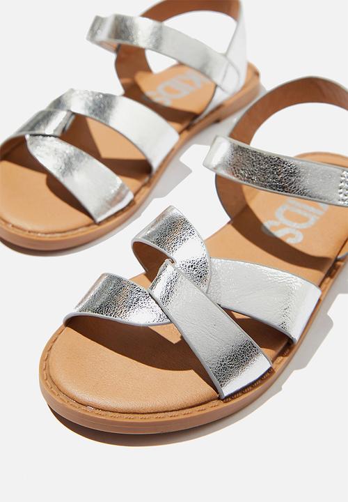 Cotton On - Fisherman weave sandal - metallic silver