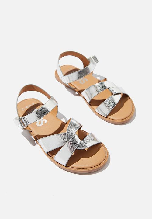 Cotton On - Fisherman weave sandal - metallic silver