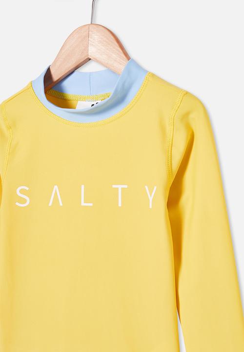 Cotton On - Flynn long sleeve rash vest - yellow 