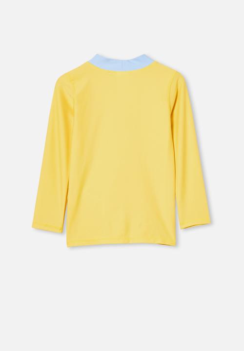 Cotton On - Flynn long sleeve rash vest - yellow 