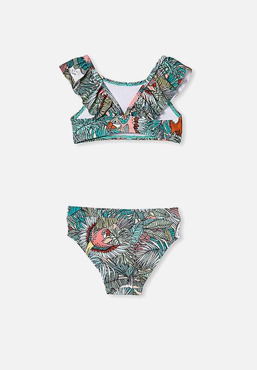 Cotton On - Frankie frill bikini - tropical birds