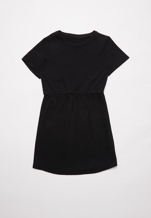 girls black jersey dress