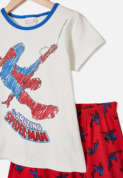Cotton On - Hudson short sleeve pj set - Spiderman vanilla