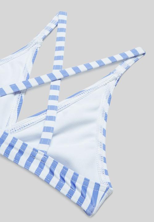 Rebel Republic - Girls stripe bikini - blue