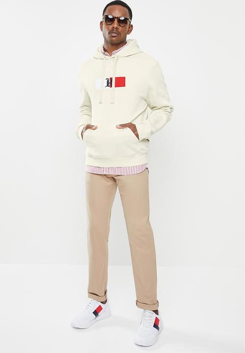 Tommy Hilfiger - Lh flag logo fleece hoodie - turtledove