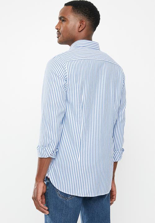 Tommy Hilfiger - Slim textured stripe shirt - regatta & bright white