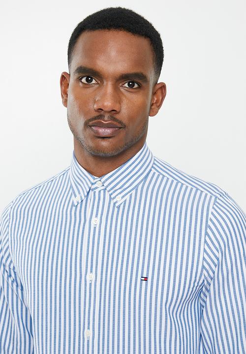 Tommy Hilfiger - Slim textured stripe shirt - regatta & bright white