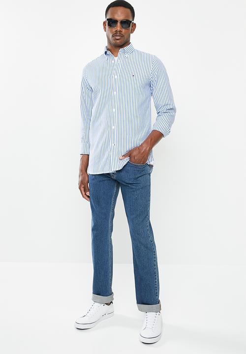 Tommy Hilfiger - Slim textured stripe shirt - regatta & bright white