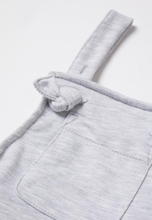 Pop Candy - Pinafore and tee set - grey & purple 