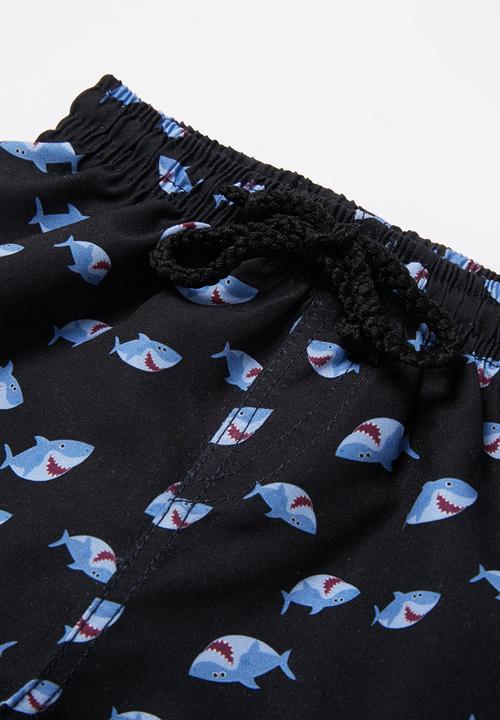Pop Candy - Boys printed swimshorts - black & blue 