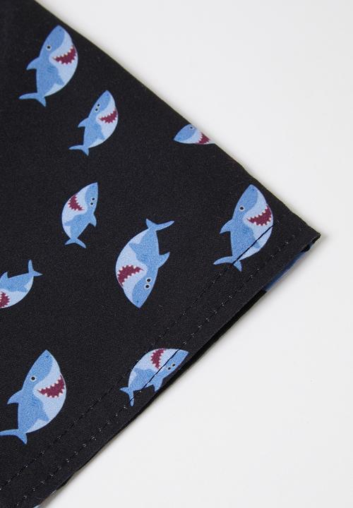 Pop Candy - Boys printed swimshorts - black & blue 