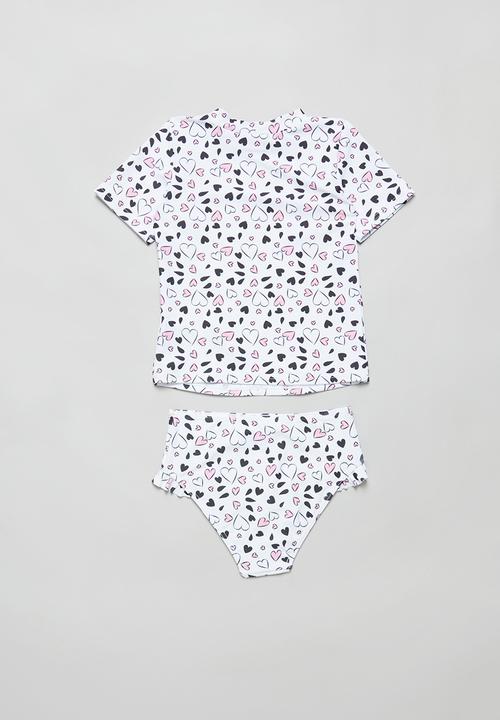 Pop Candy - Heart print two piece swimsuit - multi
