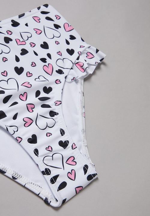Pop Candy - Heart print two piece swimsuit - multi