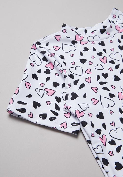 Pop Candy - Heart print two piece swimsuit - multi