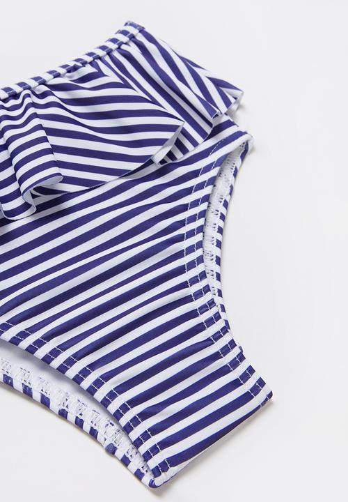 Pop Candy - Stripe 2 piece swimsuit - navy & pink 
