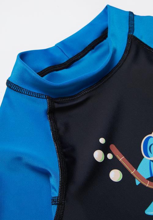 Pop Candy - Boys rash vest - blue & black