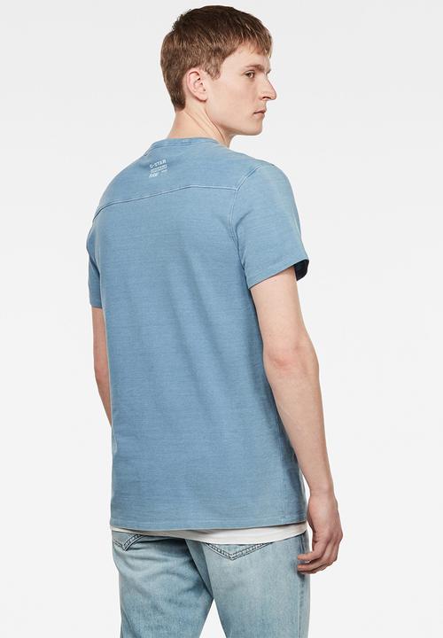 G-STAR - Indigo raw embro GR pocket tee - light blue