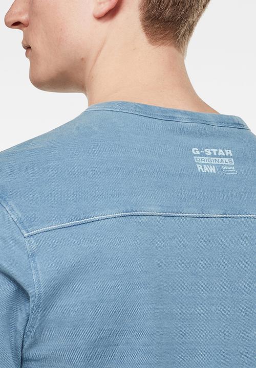 G-STAR - Indigo raw embro GR pocket tee - light blue