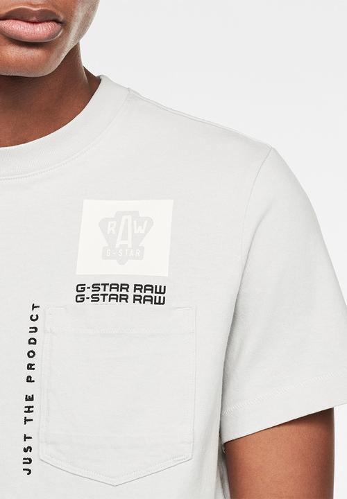 G-STAR - Multi logo pocket GR tee - grey
