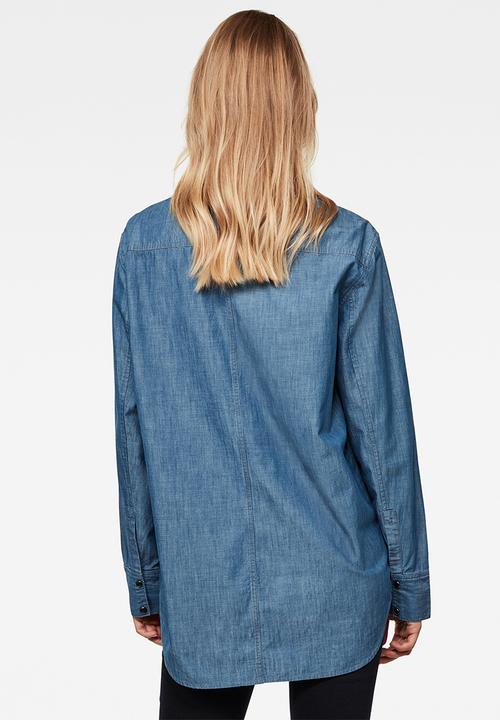 G-STAR - 3301 Relaxed shirt long sleeve - blue