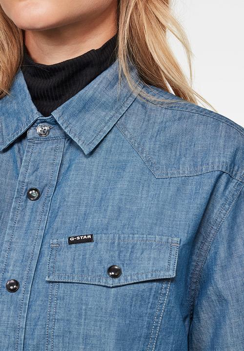 G-STAR - 3301 Relaxed shirt long sleeve - blue