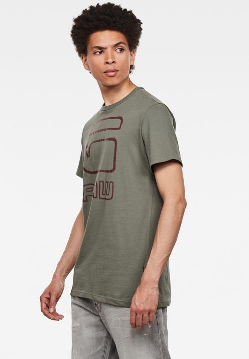 G-STAR - Graphic GRaw straight T-shirt - khaki