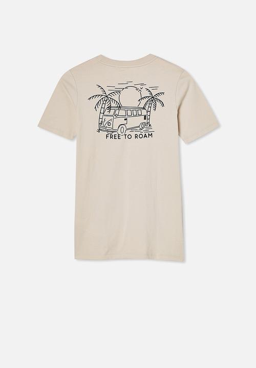 Free by Cotton On - Free boys skater short sleeve tee - rainy day free to roam